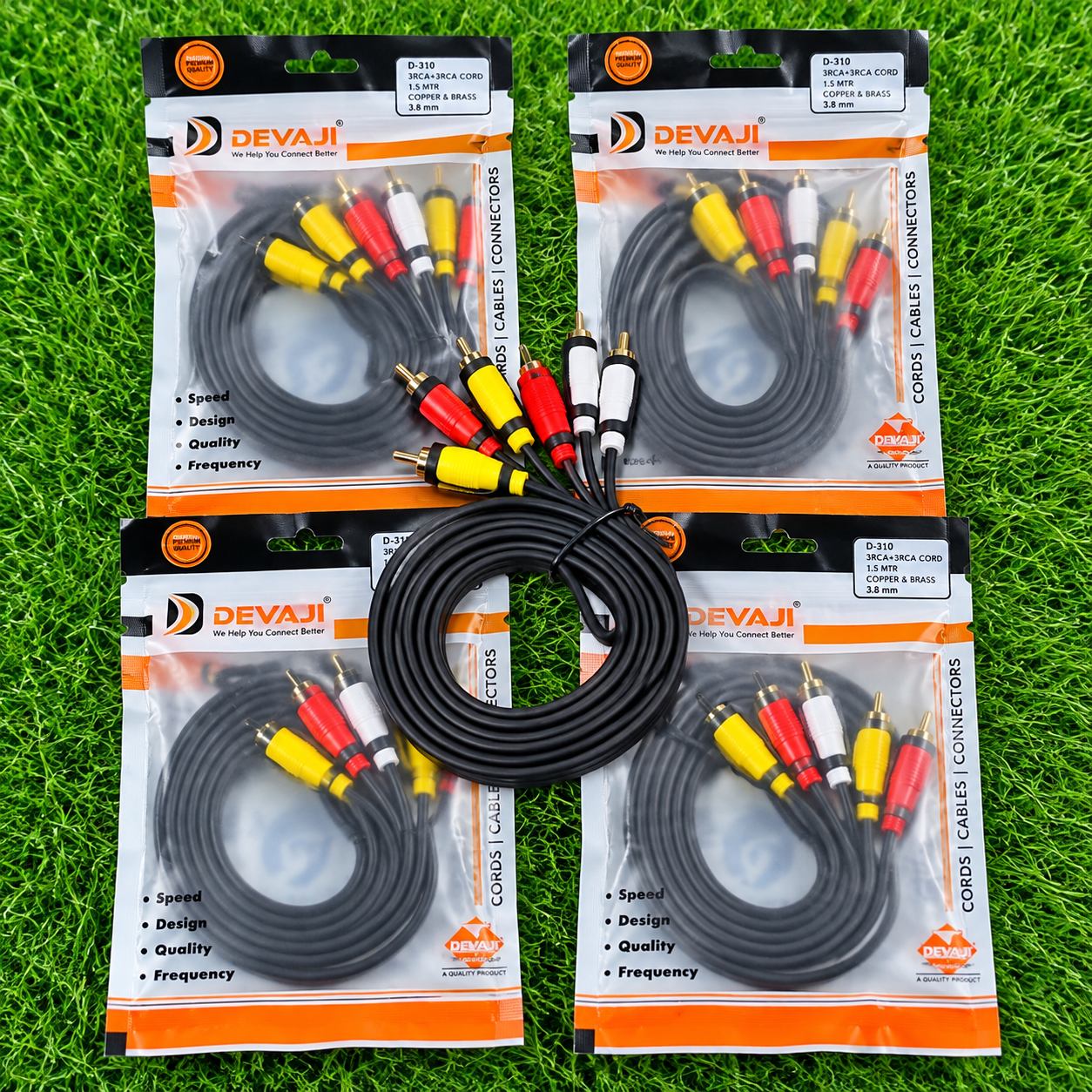 Devaji 3 RCA to 3 RCA Audio-Video Cables