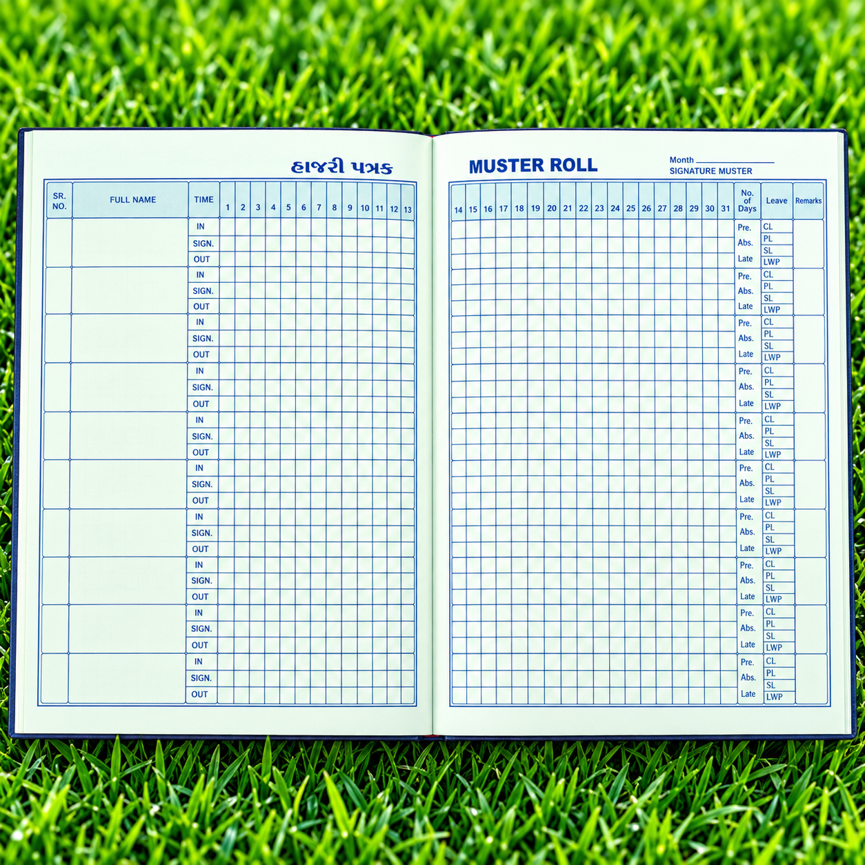 Muster Roll Register – Attendance & Labour Record Book