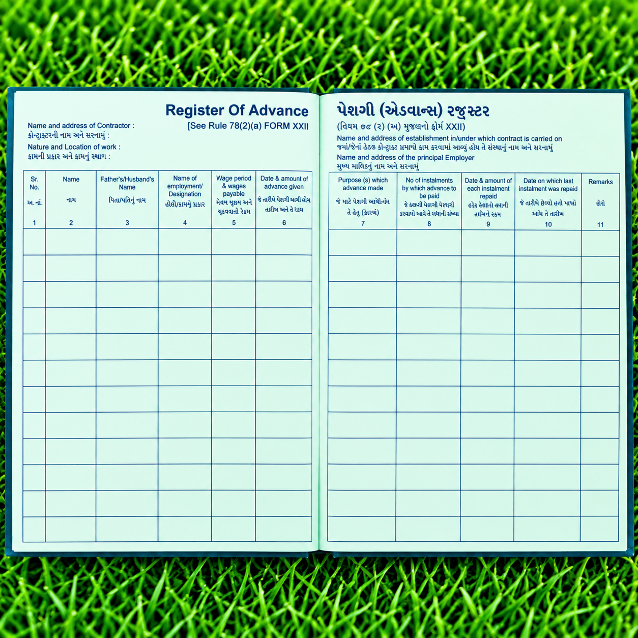 22 NAMUNO REGISTER OF ADVANCE