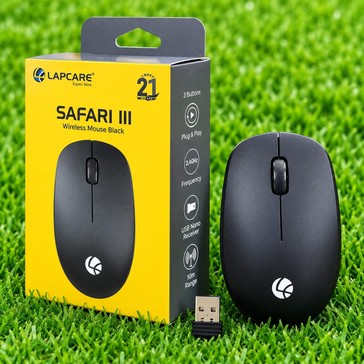 Wireless Mouse | Black | Lapcare SAFARI 3