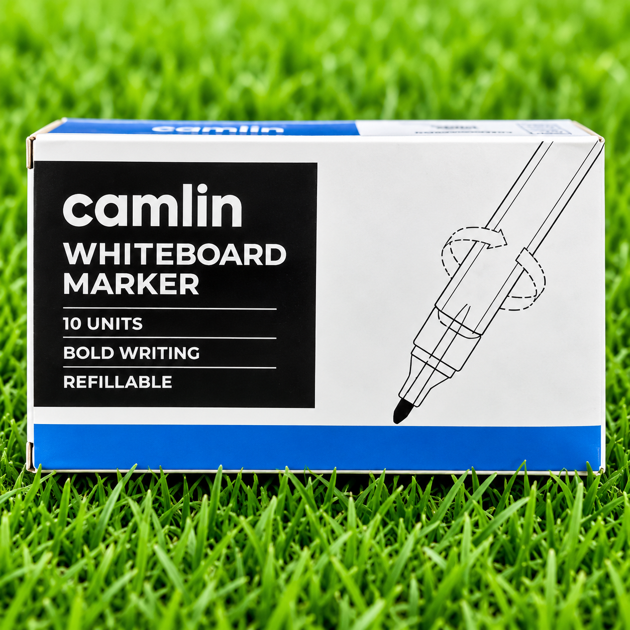 Camlin Whiteboard Marker | Blue – 10 Units | Bold & Refillable