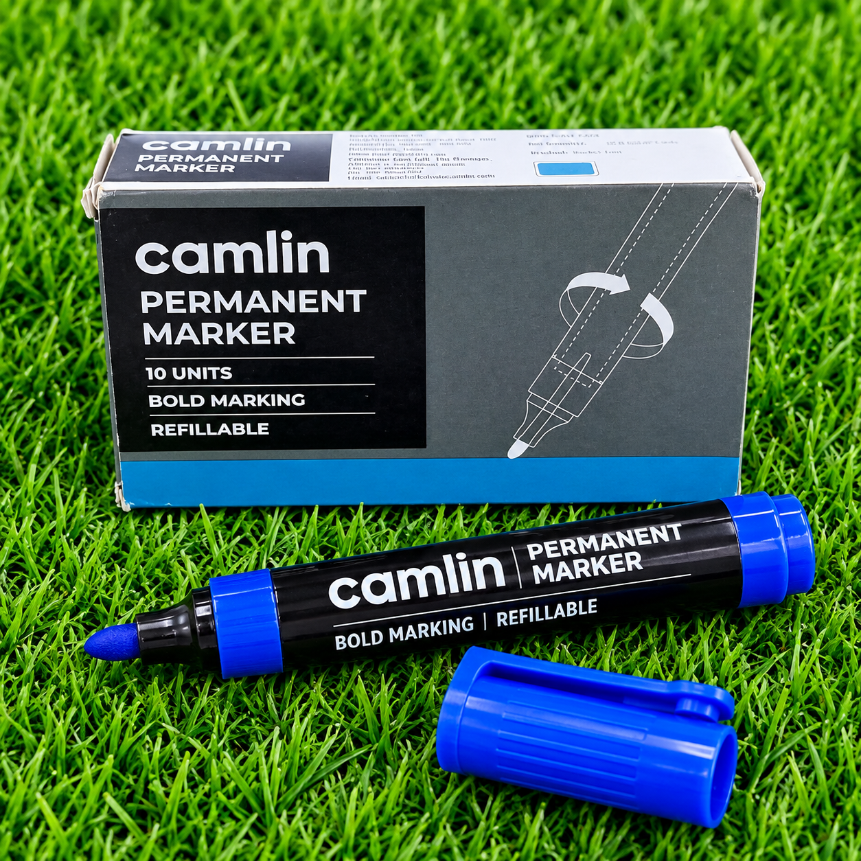 Camlin Permanent Marker | Blue – Pack of 10