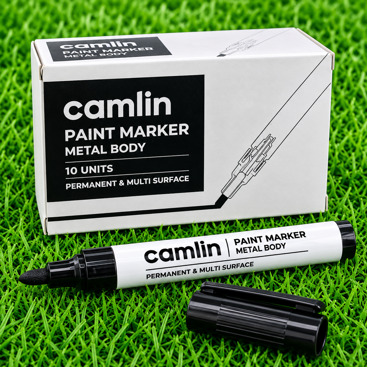 Camlin Paint Marker | Black – Metal Body, 10 Units