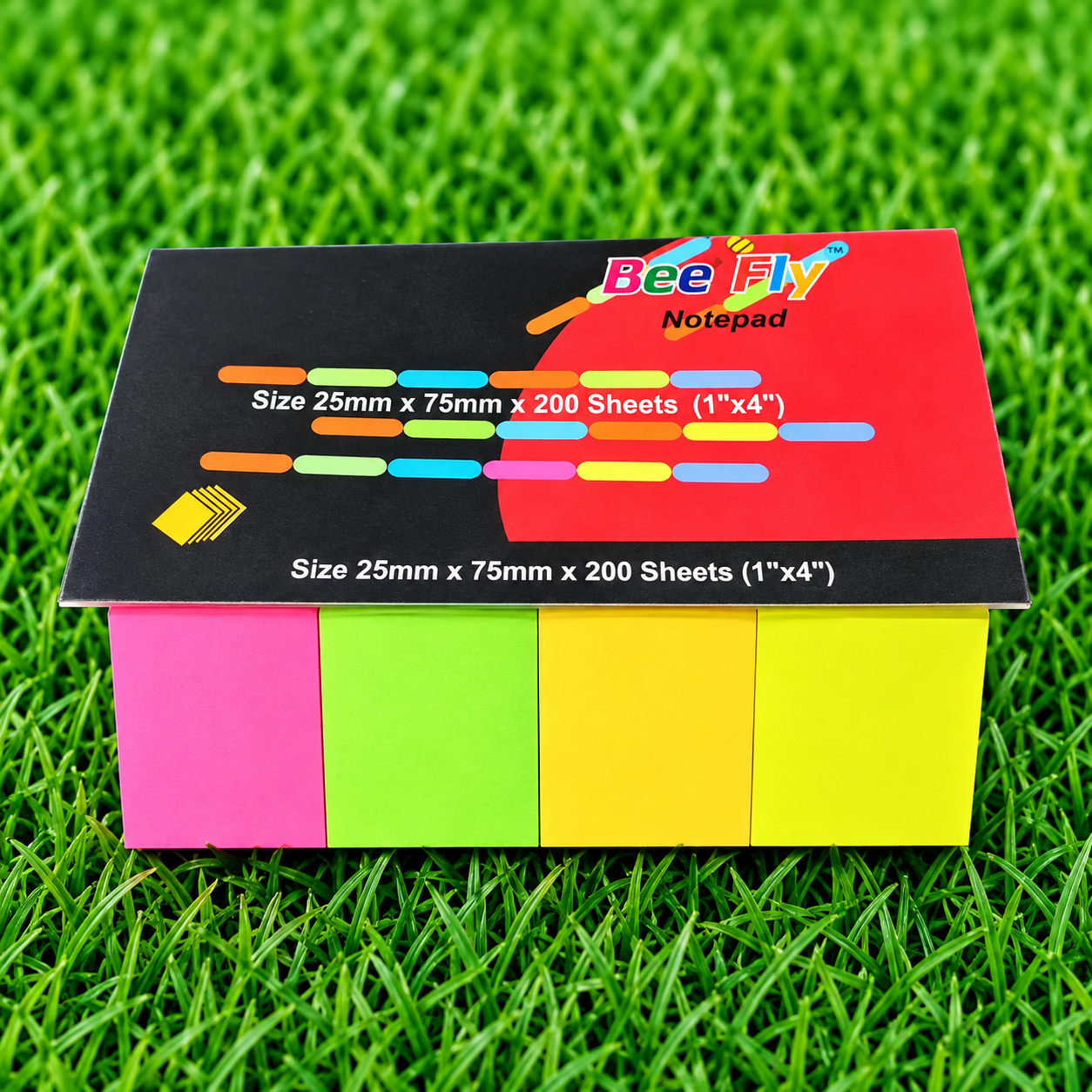Bee Fly Colorful Notepad – 25mm x 75mm, 200 Sheets